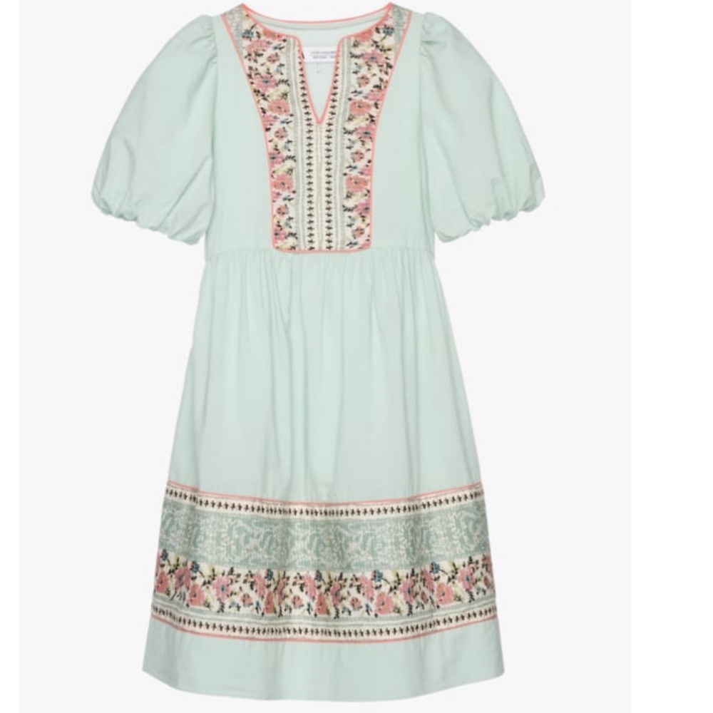 Zara Collection mint blue boho girls dress
